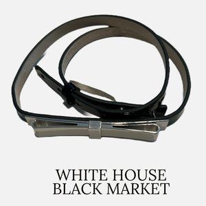 White House/Black Market  Patent Leather Belt and Sz is M Black